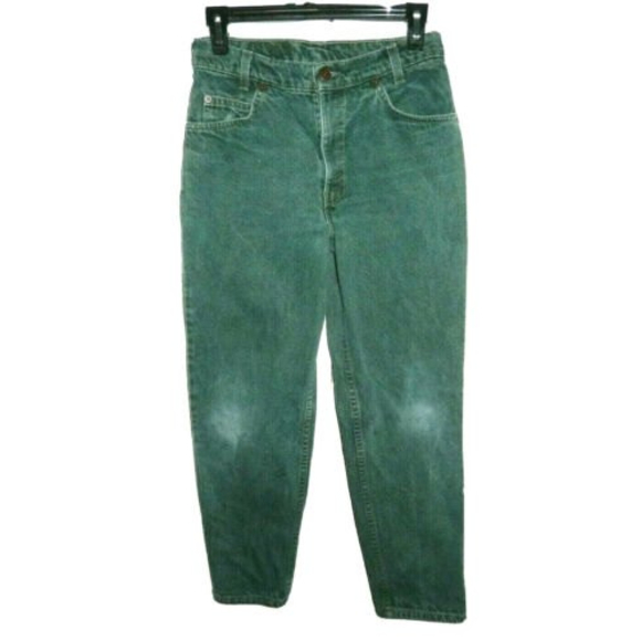 Vintage Green Levi's 550 Orange Tab Relaxed Fit Student 28x28 (Actual 27x26 1/4) - Picture 1 of 8